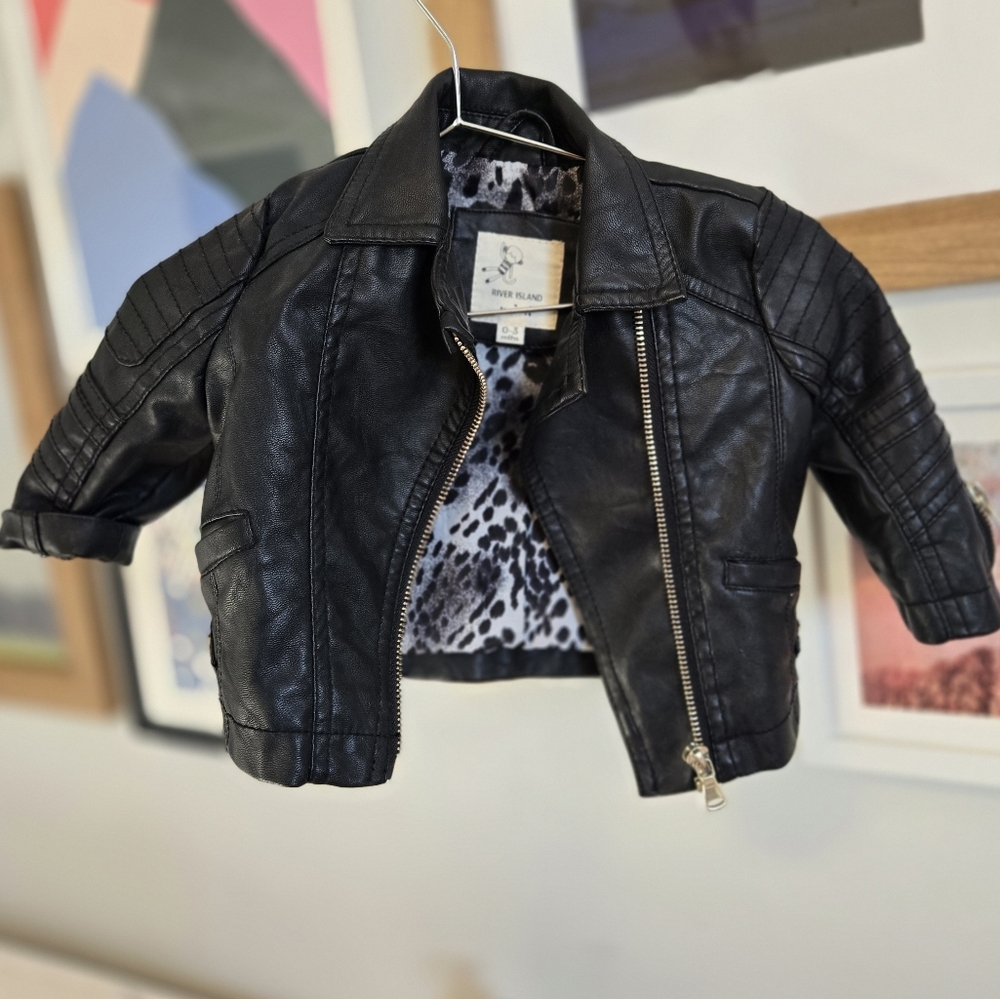 Baby Moto Black Faux Leather Jacket